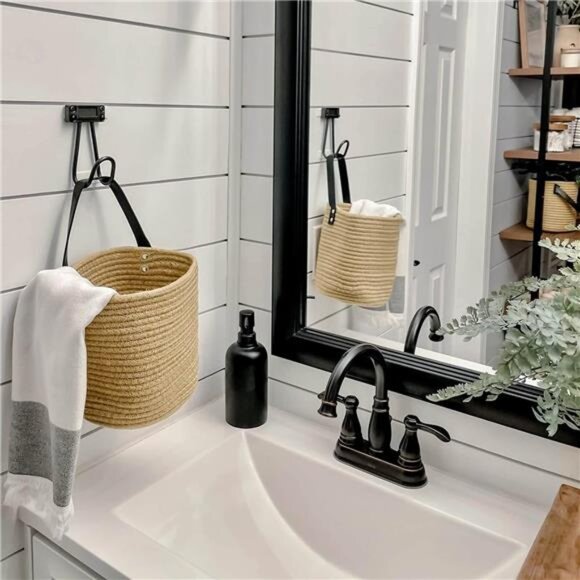 2pack Jute Hanging Basket - Small Woven Fern Hanging Rope Basket Flower Plants - Picture 2 of 7